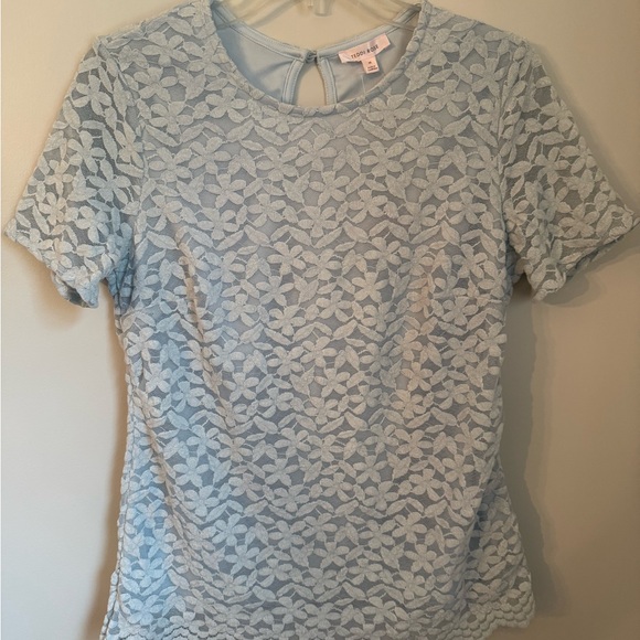 Teddi Rose Elegant Light Blue Lace Blouse - Picture 1 of 4